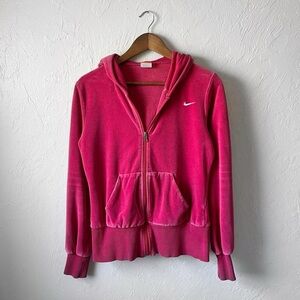 Y2k Nike Pink Velour Track Jacket Size Large